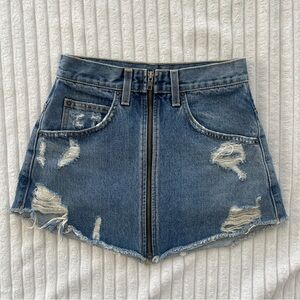 LF Carmar Beatrice Distressed Denim Skirt (Size 25)